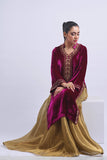 Salahuddin Pasha - Azalea Velvet Gharara For Women - Burgundy - 2 Piece