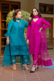 Salahuddin Pasha - Silk, Organza Suit For Women - Teal - 3 Piece