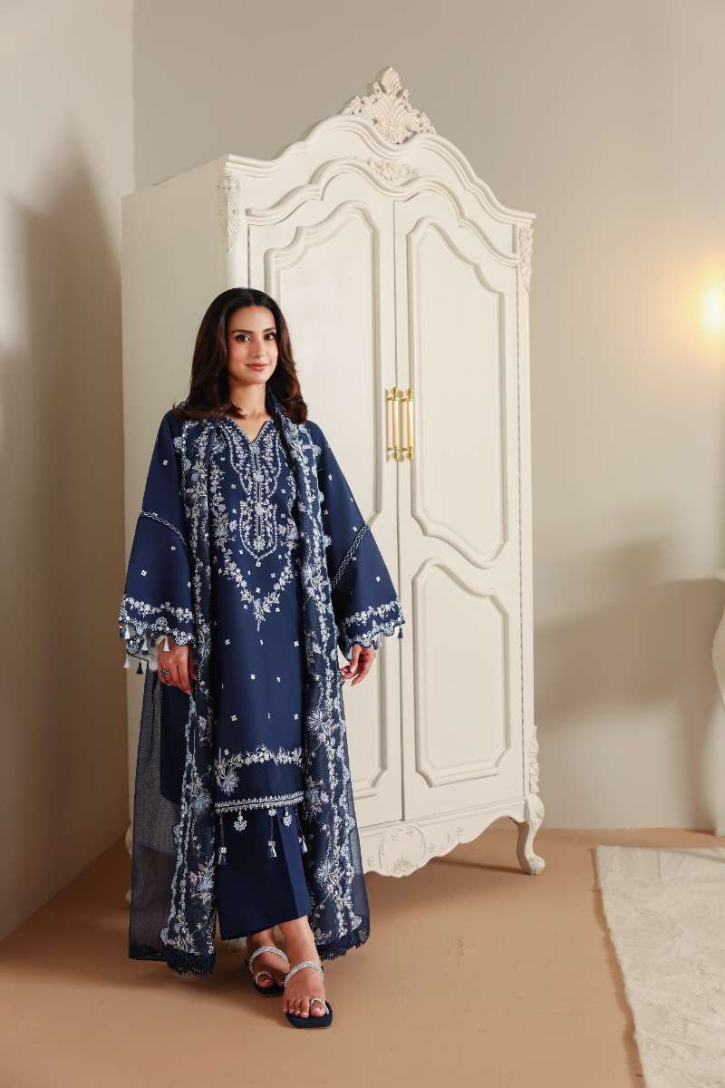 Cross Stitch - MIDNIGHT AURA Lawn Unstitch Suit For Women - 3 Piece