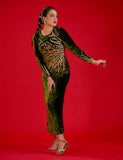 Salahuddin Pasha - Jade Velvet Kaftan For Women - Green - 1 Piece
