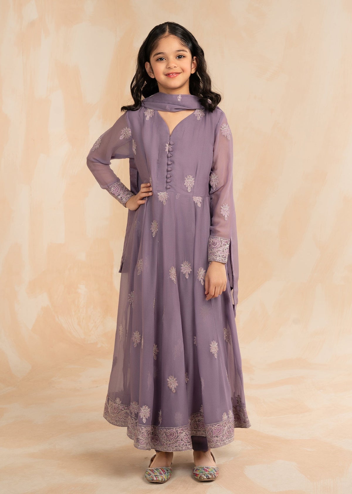 Laleen Phoney Pishwas Purple 3 Piece