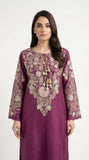 Reema Ahsan - Emira Khadi Silk Suit For Women - Plum - 2 Piece