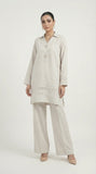 Reema Ahsan - Siya Irish Lawn Suit For Women - Light Grey - 2 Piece