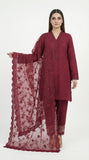 Reema Ahsan - Ailsa Cora Cotton Suit For Women - Maroon - 3 Piece