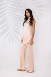 Syah - Co-Ord Set Casual Silk Top With Trouser - Baby Pink - 2 Piece