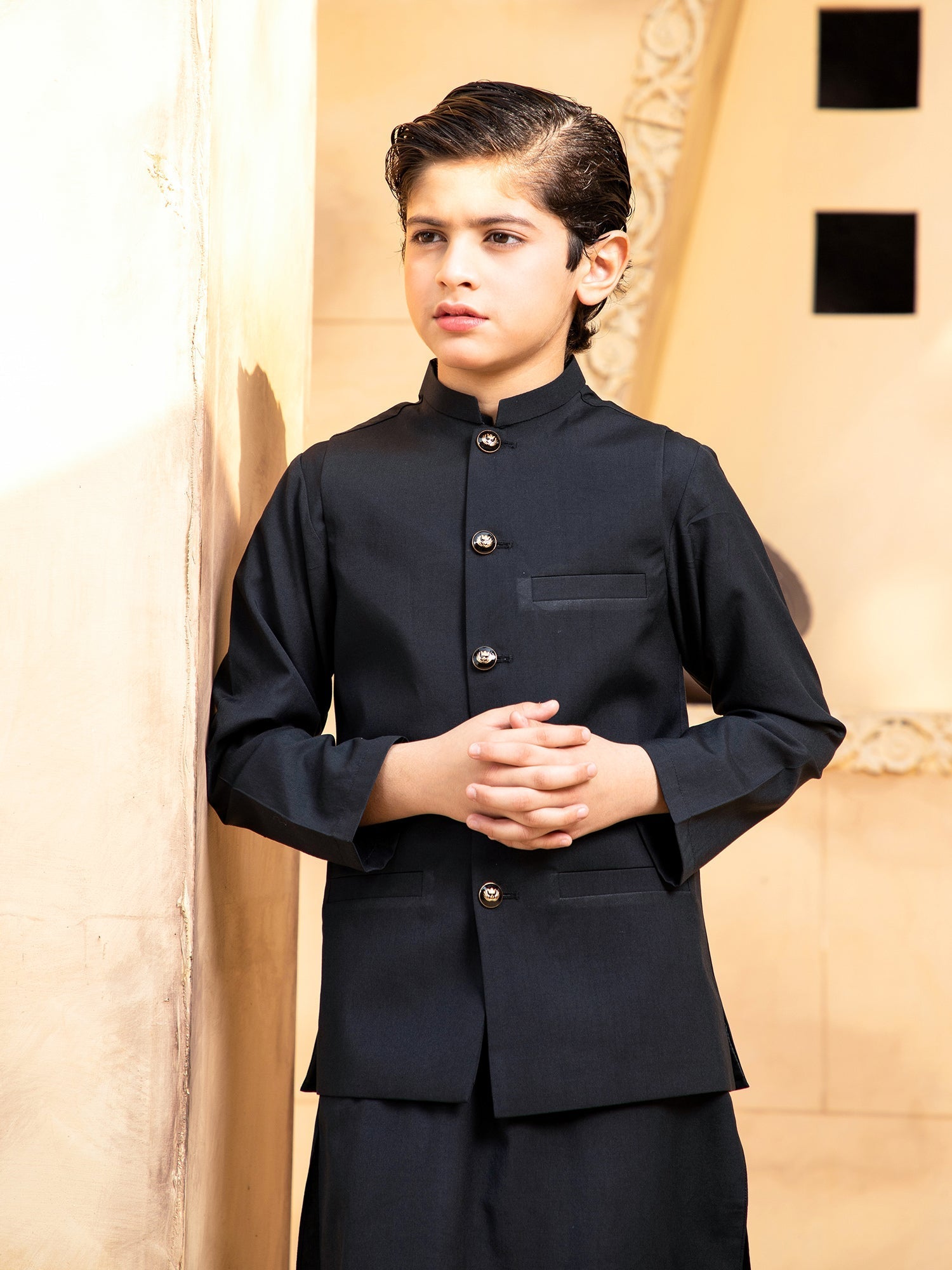 Shahjahan - Black Waistcoat - 1 Piece