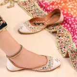 JootiShooti - Mehfil Mirror Ivory Glow Khussa For Women