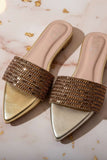 Milli Shoes - Fancy Slides For Women - Golden - Studio by TCS