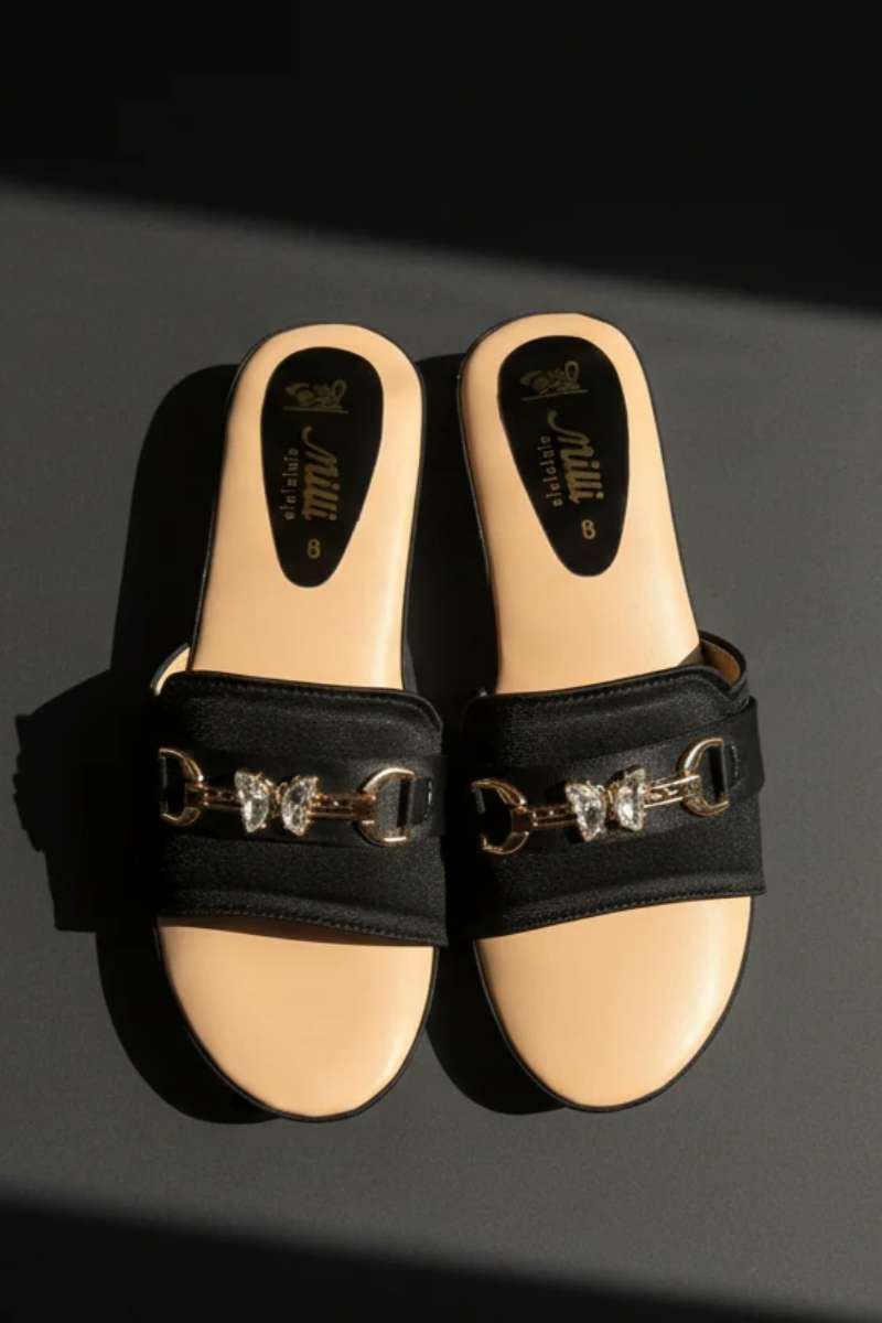 Milli Shoes - Platform Heel Slides For Women - Black