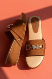 Milli Shoes - Platform Heel Slides For Women - Brown