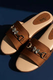 Milli Shoes - Platform Heel Slides For Women - Brown