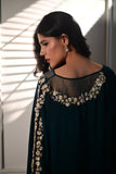 Insia Sohail - Kaftaan - Emerald Green - Chiffon - 2 Piece