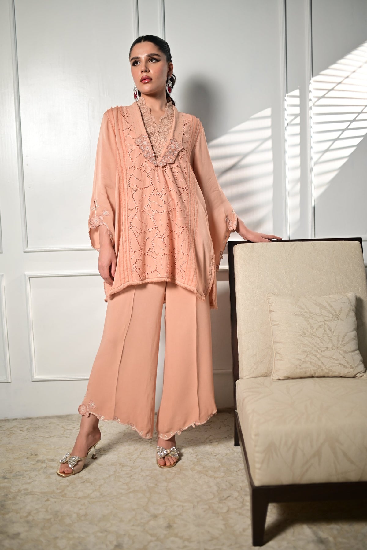 Insia Sohail - Cinnamon - Toasted Peach - Georgette - 2 Piece
