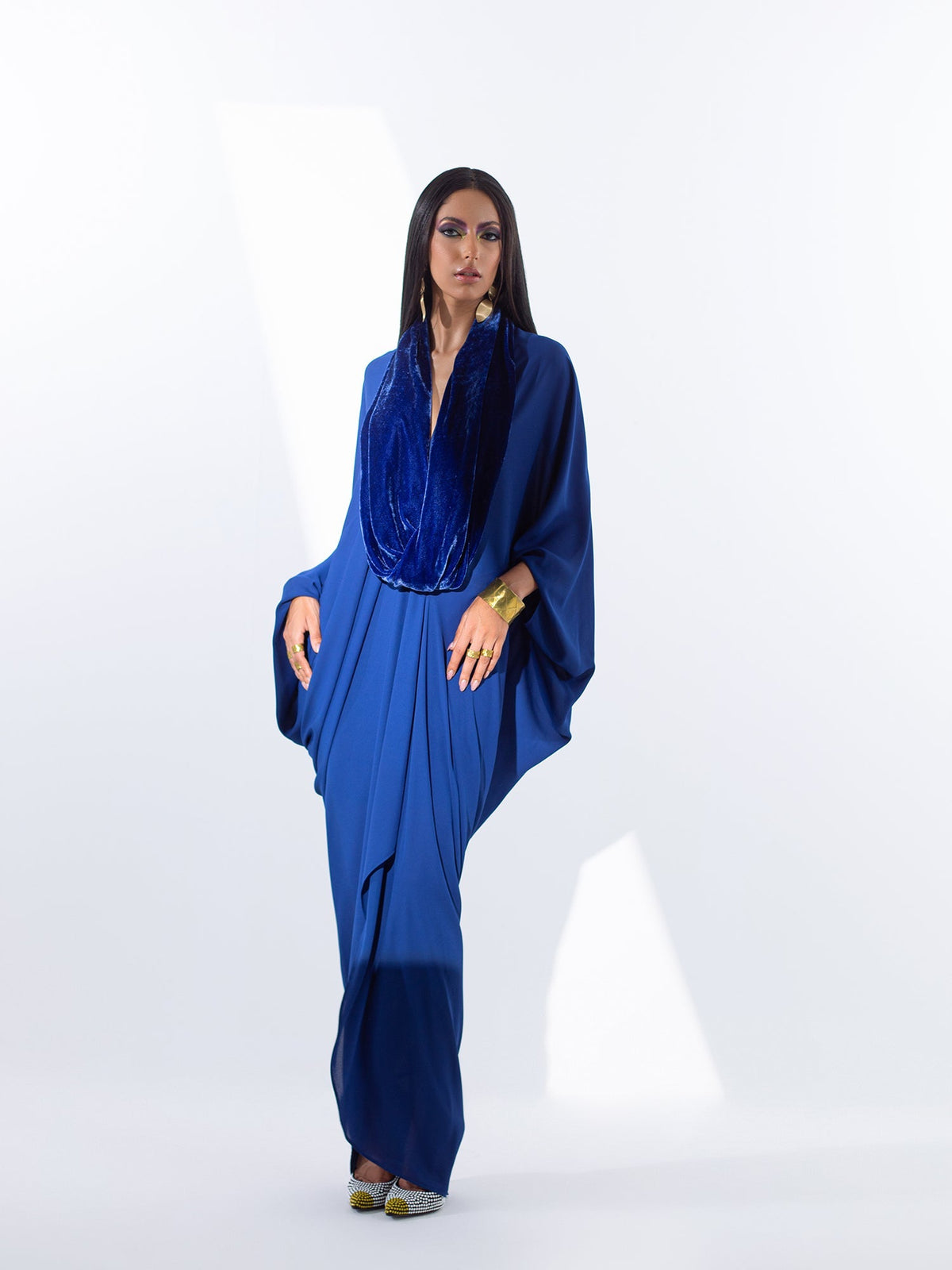 Sanam Chaudhri ALEXIS Kaftan Blue 1 Piece