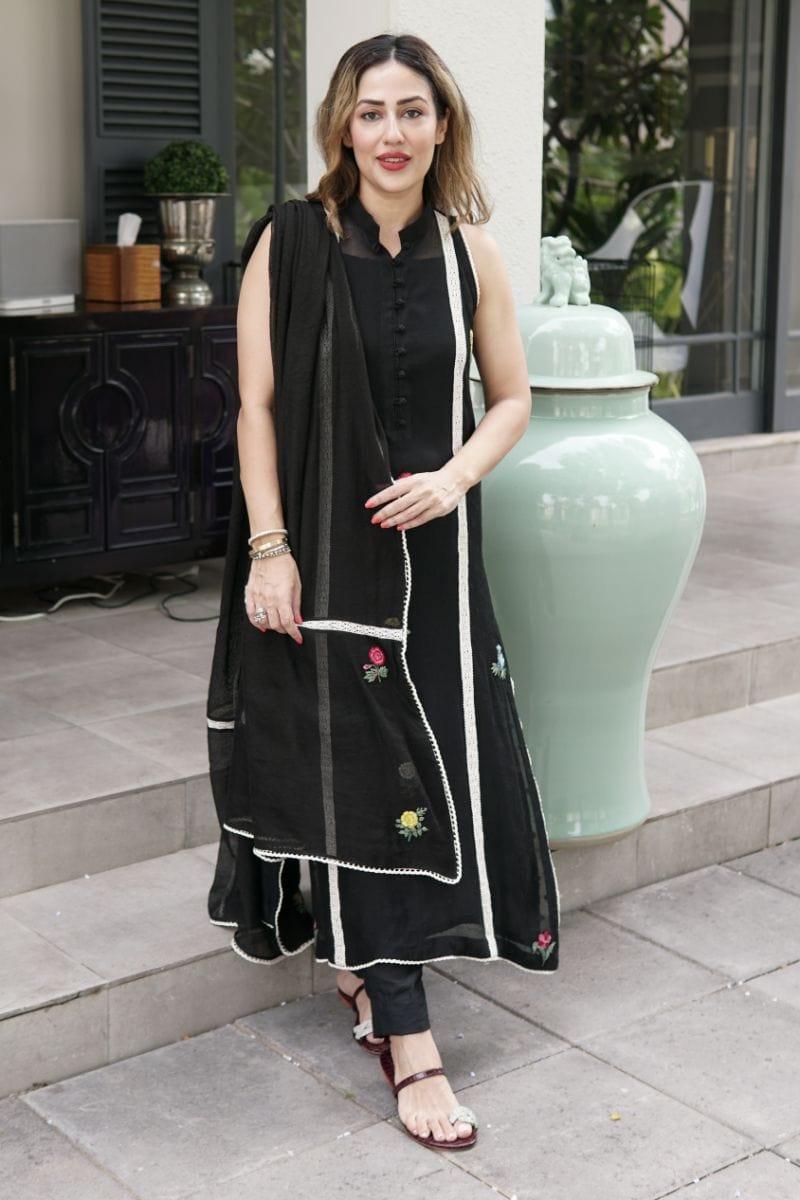 Insia Sohail - Kohl - Black - 3 Piece - Cotton net - Studio by TCS