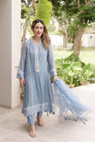 Insia Sohail - Heer French Blue - 3 Piece - Cotton Net - Studio by TCS