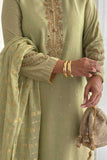 Minutiae - Amara - Shisha Silk/Cotton Silk/Banarsi Chiffon - Pistachio Green - 3 Piece