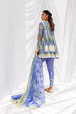 Sania Maskatiya - Amya - Cotton Net / Crepe / Raw Silk / Organza - Glacial Blue - 3 Piece