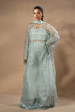 Sania Maskatiya - Ania - Organza / Charmeuse / Organza - Sky Blue - 3 Piece