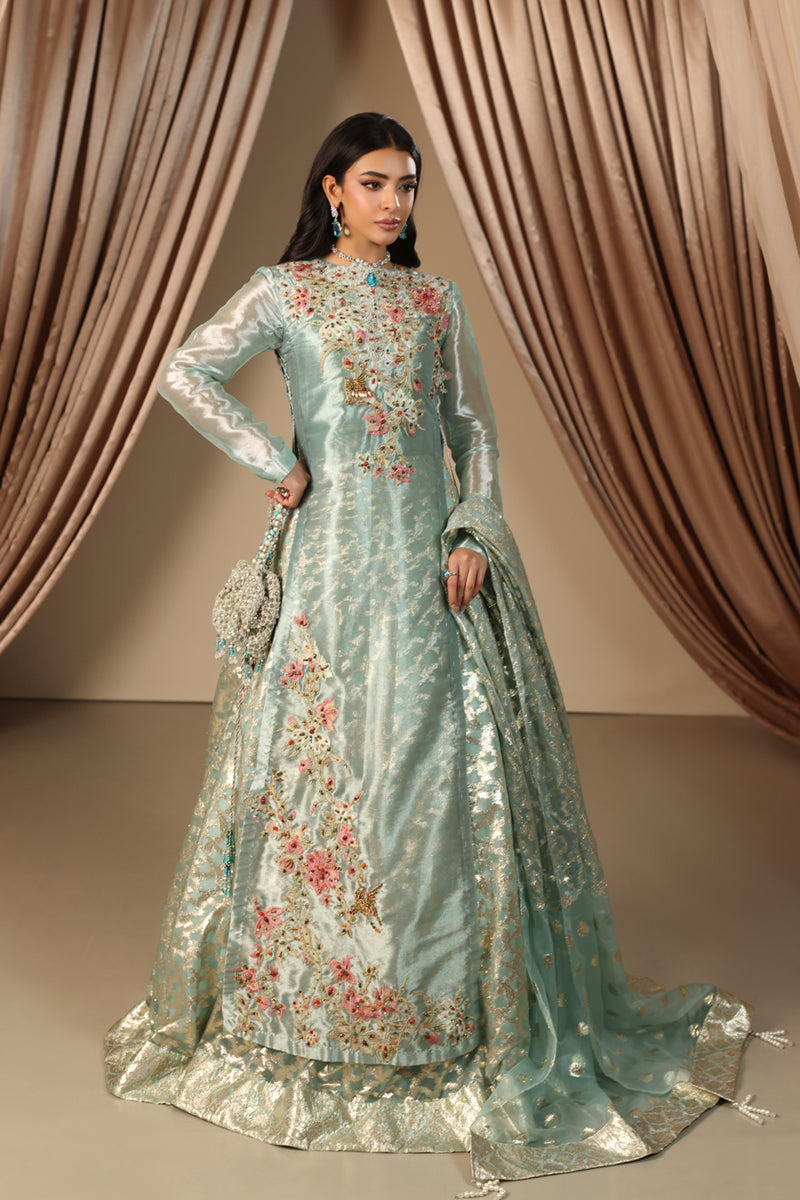 Musferah Saad - Aqua Princess - Ice Blue - Tissue & Organza - 2 Piece