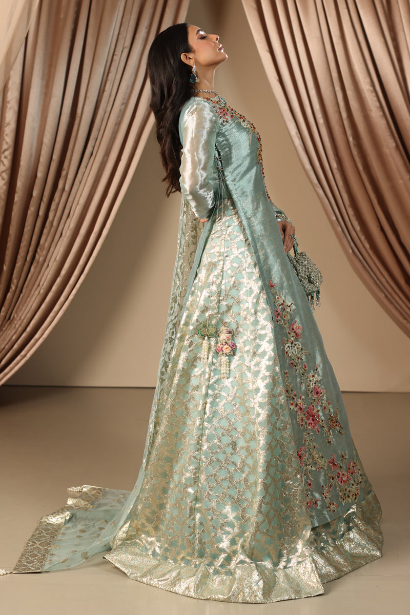 Musferah Saad - Aqua Princess - Ice Blue - Tissue & Organza - 2 Piece