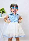 Modest - Denim Pearl - Net - 1 Piece Frock