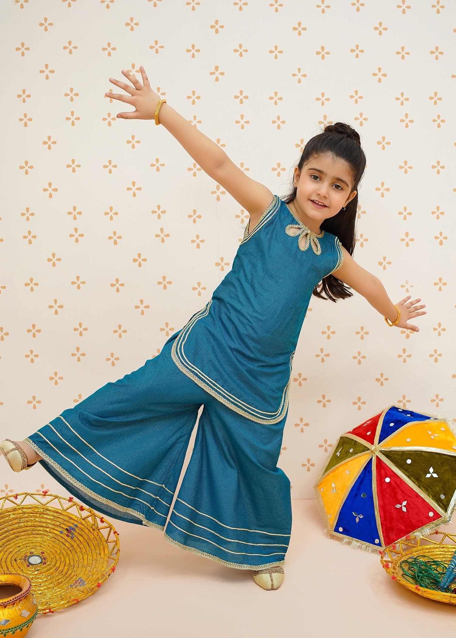 Modest - Toddlers Blue Cotton Lawn Set | 9510