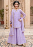 Modest Lavender 3 Piece Embroidered Chiffon Suit