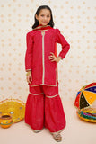 Modest - Girls Red 3 Piece Gharara Set | 9520