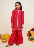 Modest - Girls Red 3 Piece Gharara Set | 9520