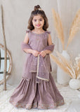 Modest Embroidered Cotton Lawn Sharara Lilac 3 Piece