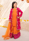 Modest - Orange Rawsilk Embroidered Gharara For Girl - 3 Piece