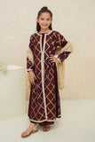 Modest - Rose - Textured Organza - Maroon - 3 Piece