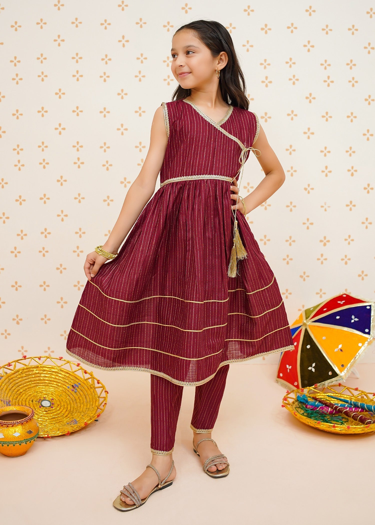 Modest - Girls 3 Piece Maroon Outfit  | 9470