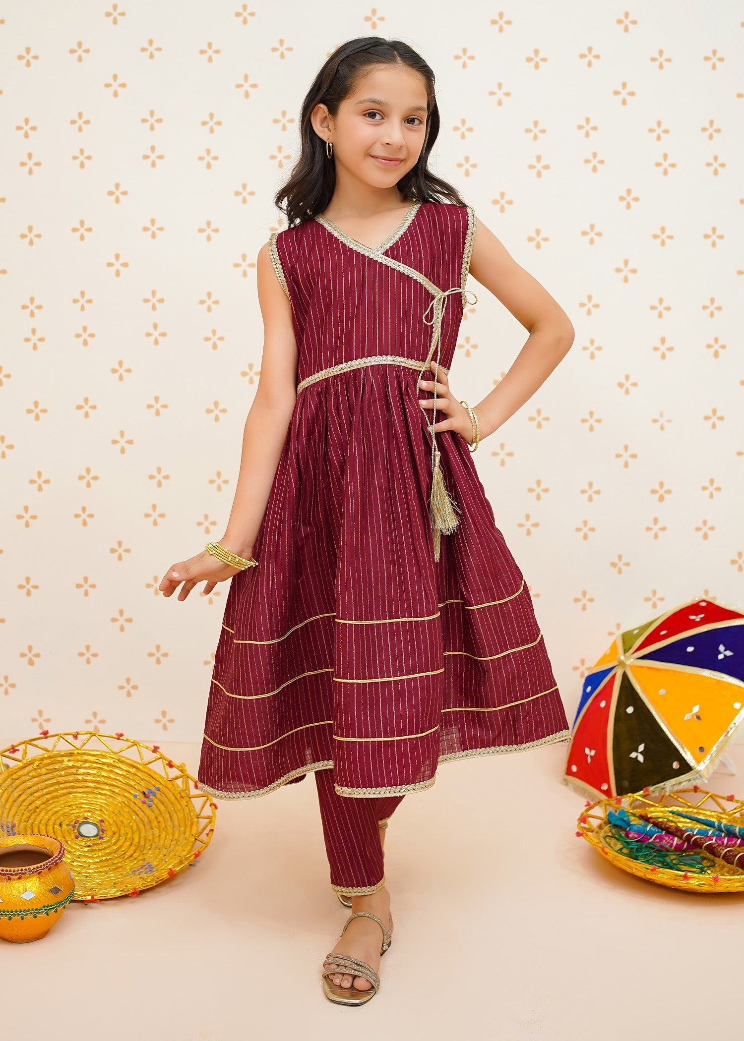 Modest - Girls 3 Piece Maroon Outfit  | 9470
