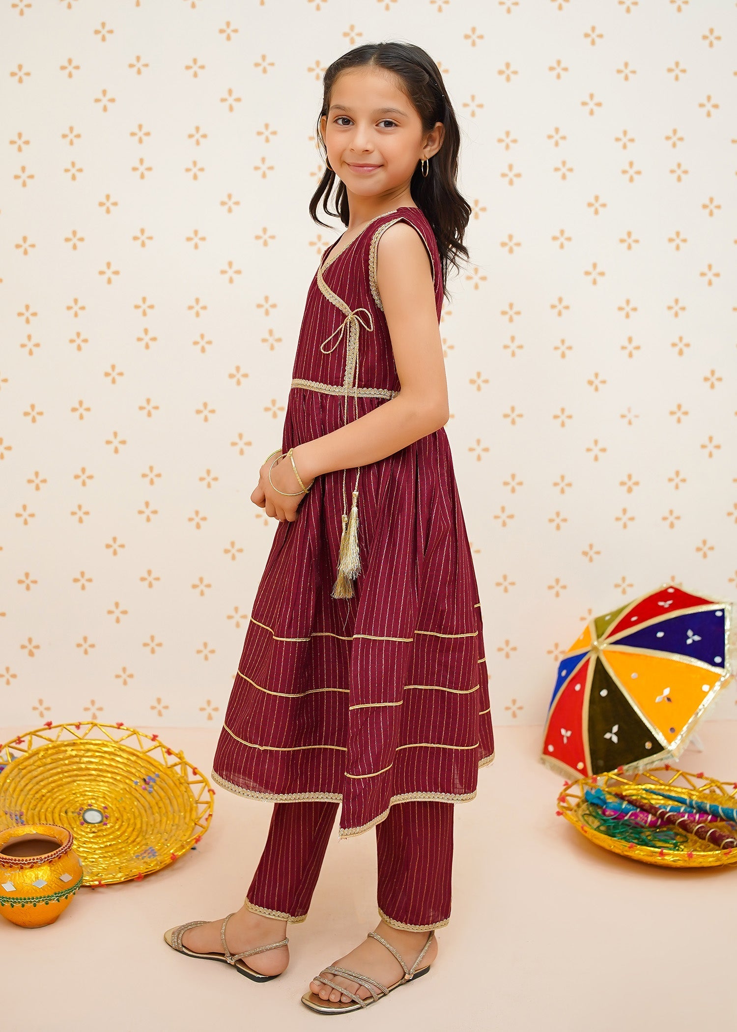 Modest - Girls 3 Piece Maroon Outfit  | 9470