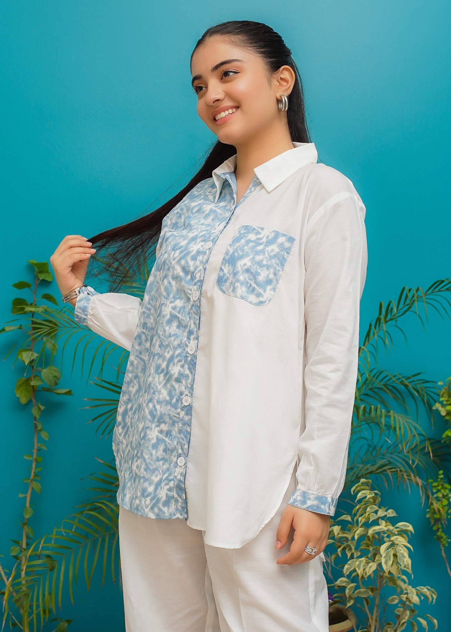 Modest - Leena - White - Denim - 2 Piece