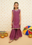 Modest - Cotton Ethnic Gharara Set - 9085 - Purple - Cotton - 3 Piece