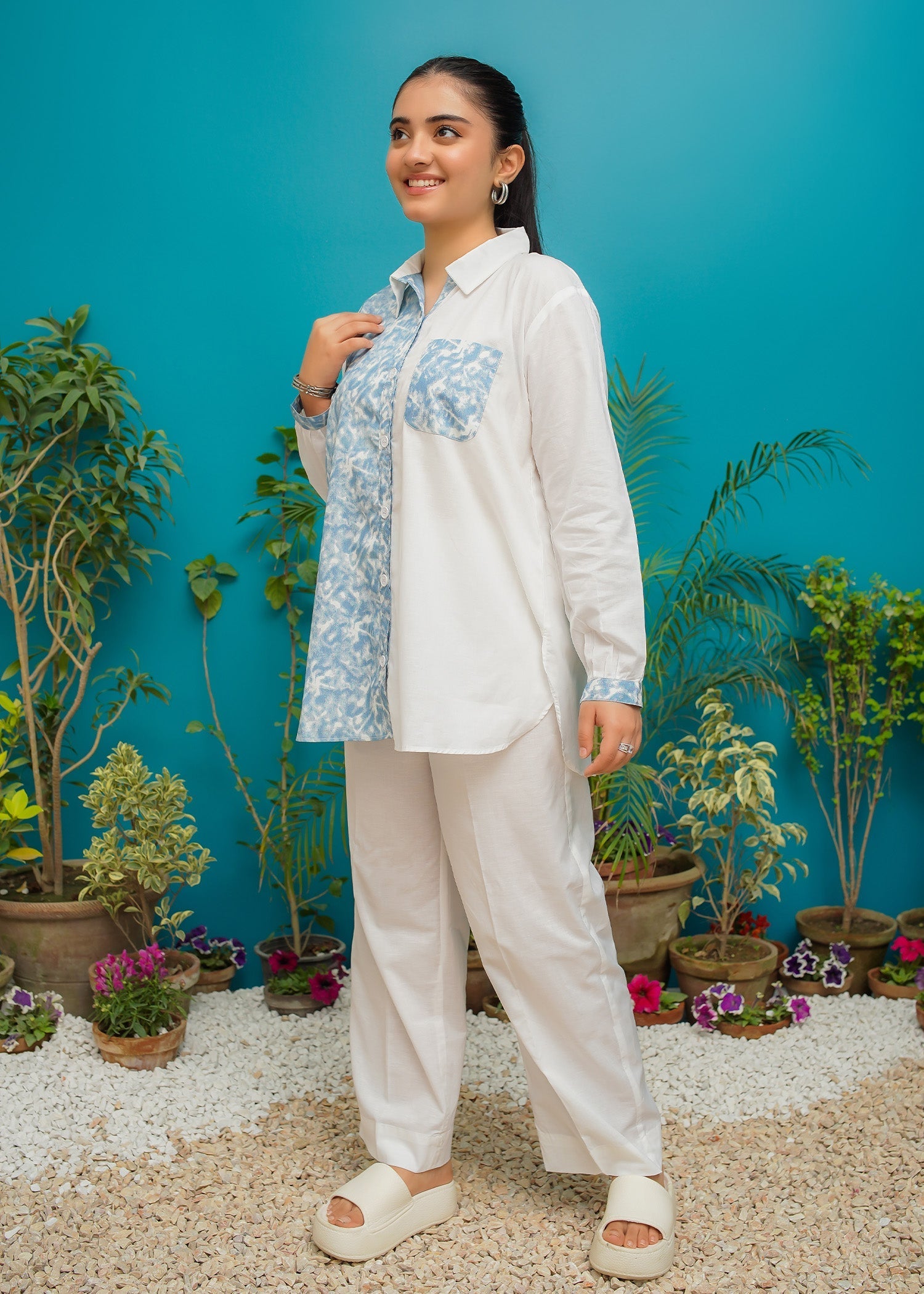 Modest - Leena - White - Denim - 2 Piece