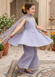 Modest Girls 3 Piece Purple Cotton Festive Anghrakha Dress