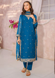 Modest - Crinkle Embroidered Suit For Girl - Blue - 3 Piece
