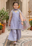 Modest Girls 3 Piece Purple Cotton Festive Anghrakha Dress