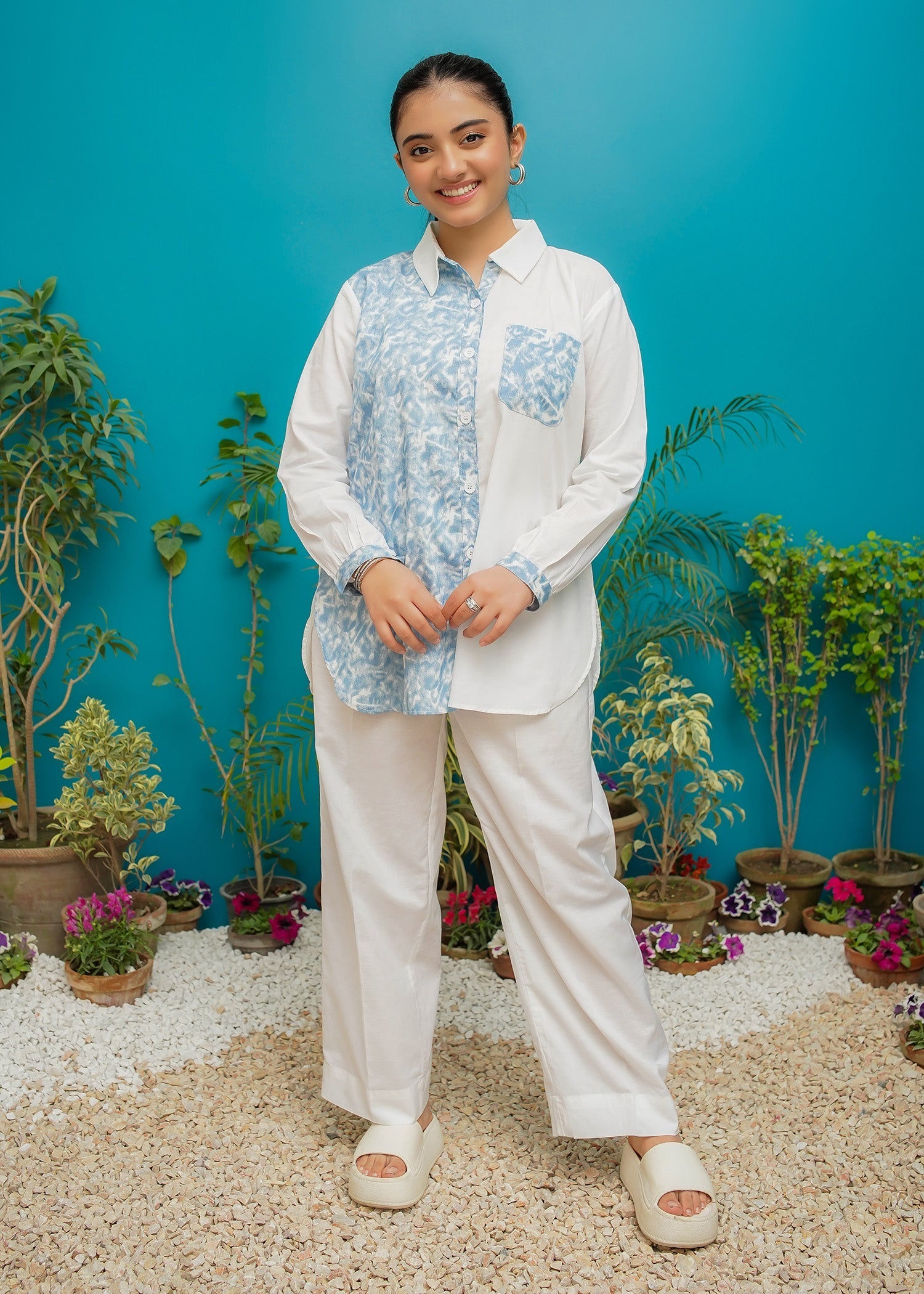 Modest - Leena - White - Denim - 2 Piece