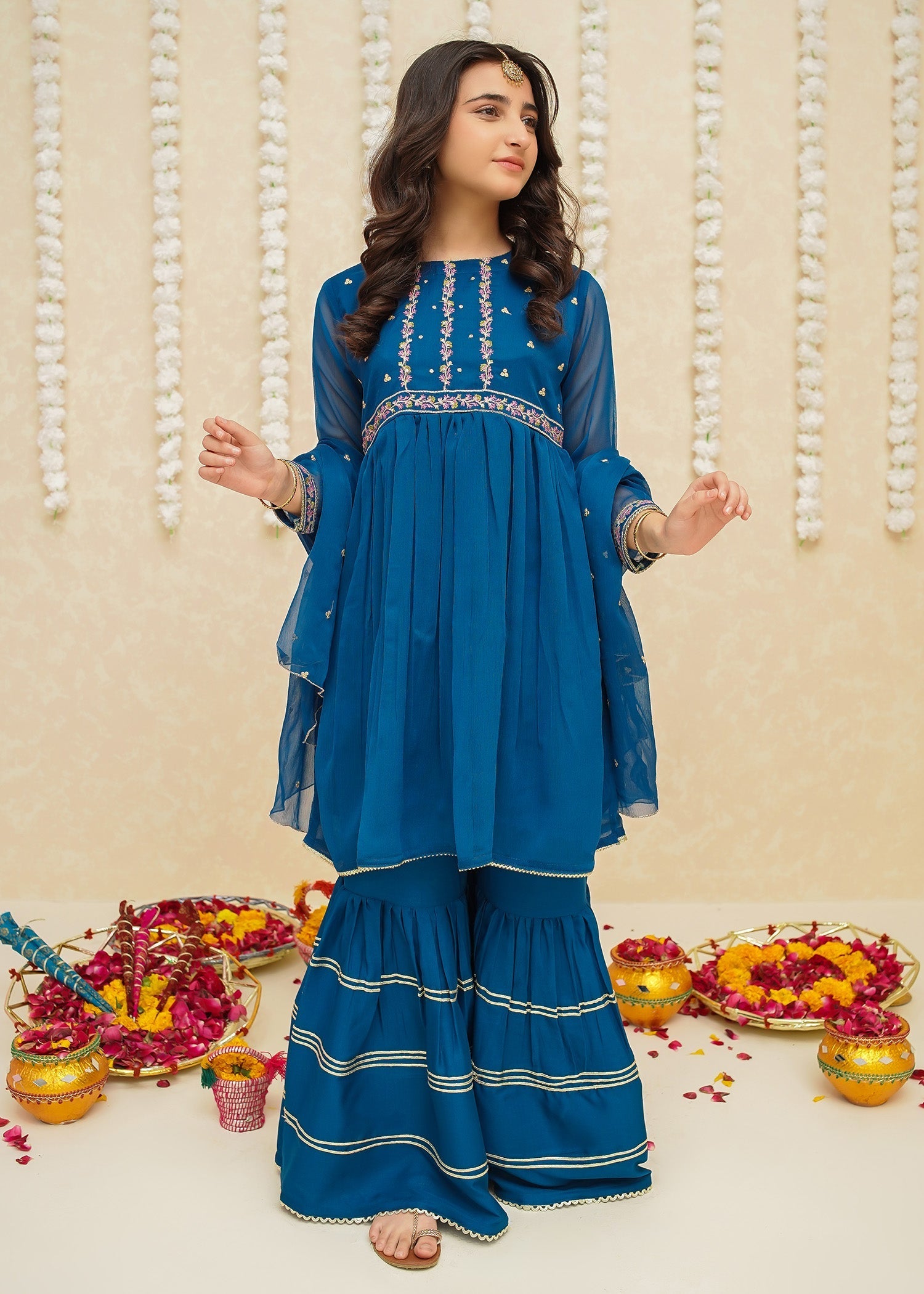 Modest - Chiffon Blue Suit | 9245 - Chiffon - Blue - 3 Piece