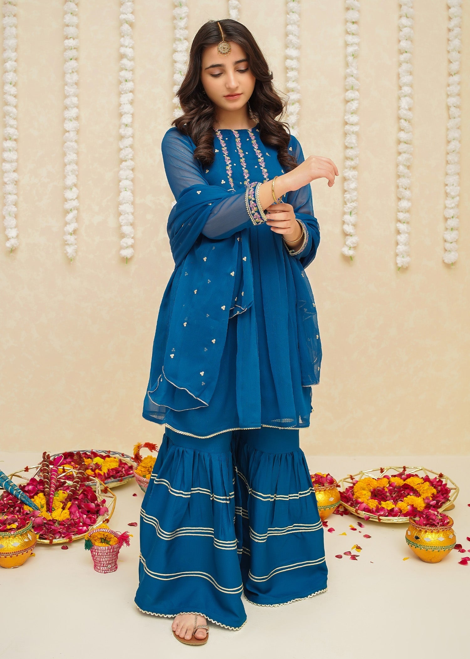 Modest - Chiffon Blue Suit | 9245 - Chiffon - Blue - 3 Piece