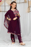 Modest - Pearl Cape Shirt - Purple - Chiffon - 3 Piece