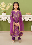 Modest - Linen Purple Printed - Girls 3 Piece Suit