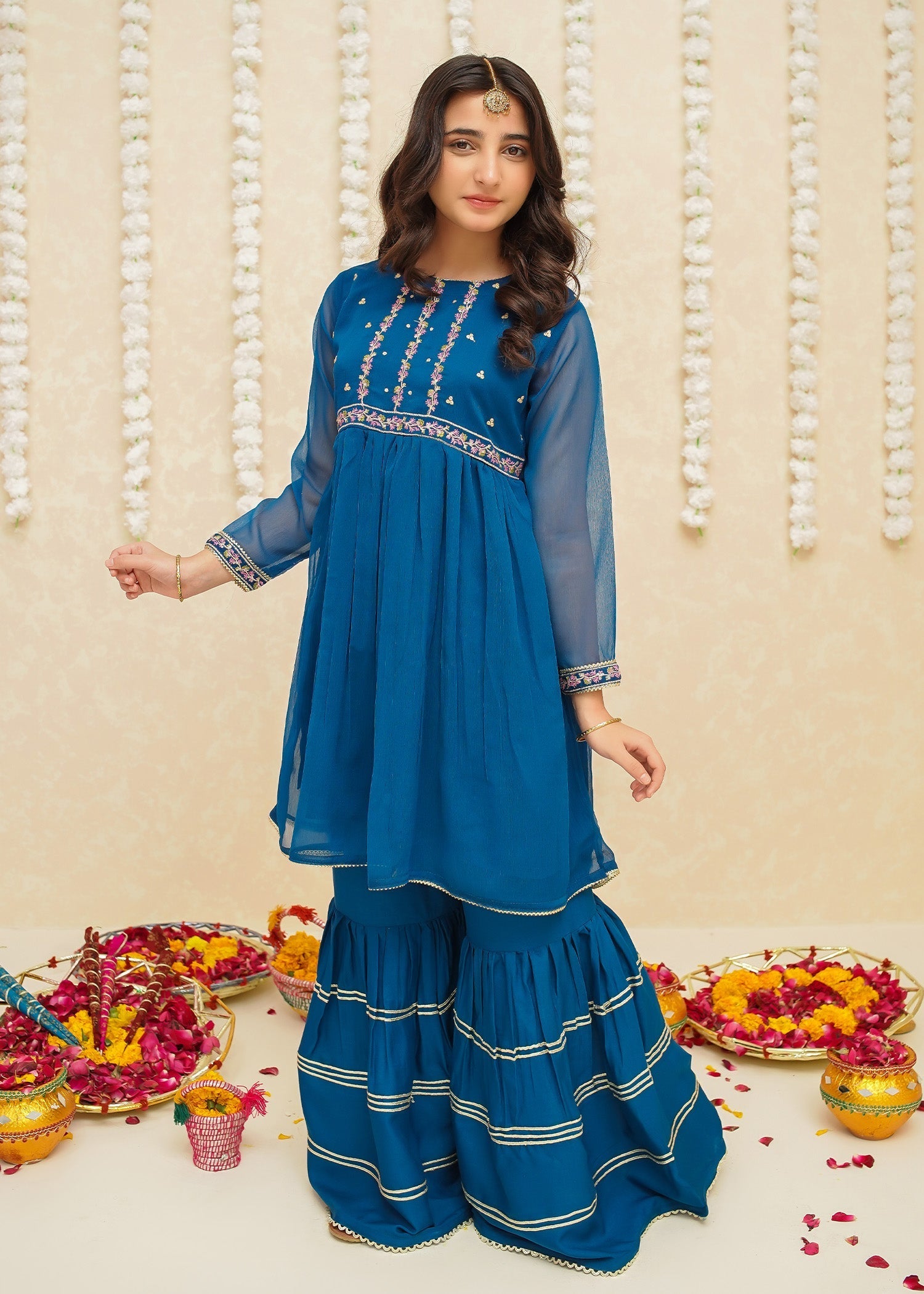 Modest - Chiffon Blue Suit | 9245 - Chiffon - Blue - 3 Piece