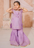 Modest - Cotton Lawn Embroidered Gharara For Girl - Purple - 3 Piece