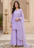 Modest Women 3 Piece Lavender Chiffon Gharara